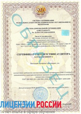 Образец сертификата соответствия аудитора №ST.RU.EXP.00005397-3 Абакан Сертификат ISO/TS 16949